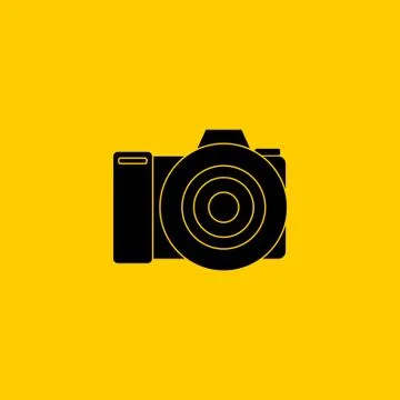 Black icon of DSLR Camera vector illustration Stock Illustration