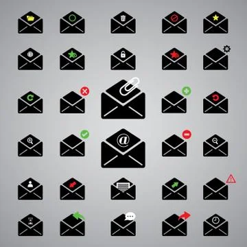 Black icon email Stock Illustration