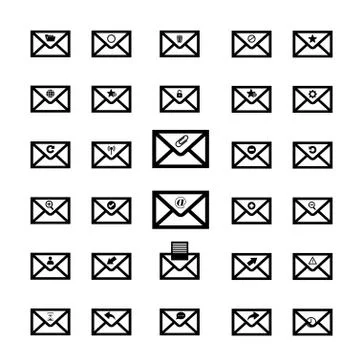 Black icon email Stock Illustration