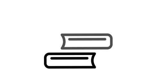 Black icon featuring three stacked books, symbolizing knowledge and education Stock Footage 334998261