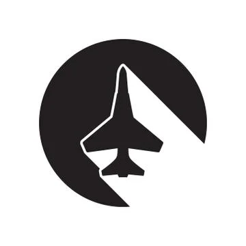 Black icon with fighter Stock Illustration