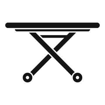 Black icon of a folding table on white background Stock Illustration