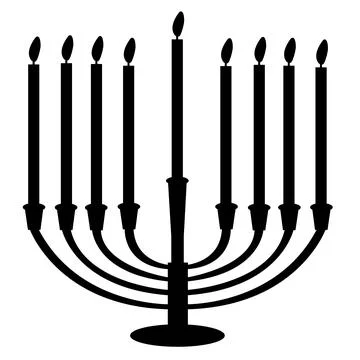 Black icon of hanuka on white background. hanukkah sign. Menora is symbol Stock Illustration