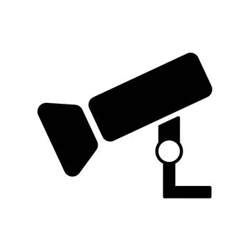 Black icon illustration for cctv camera isolated on white background 库存插图