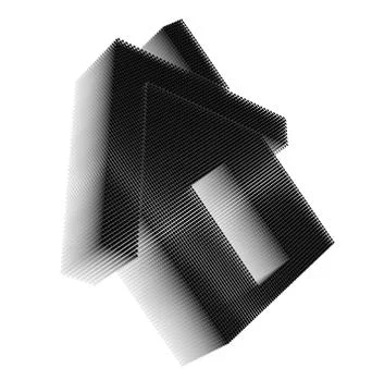 Black icon-like image of house with rectangular door and chimney 스톡 일러스트