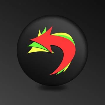 Black icon left arrow Stock Illustration