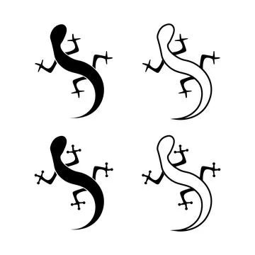 Black icon lizard sign. Vector illustration eps 10 Stock Illustration