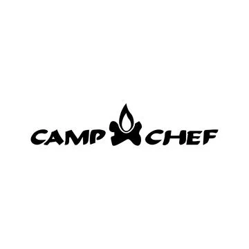 Black icon logo chef in camp. Vector illustration eps 10 Stock Illustration