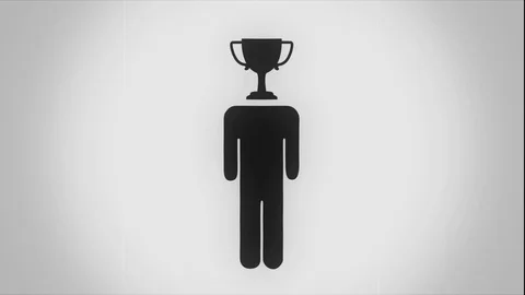 Black icon of a man with quickly changing various symbols instead of his head Stock Footage 115906971