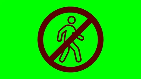 Black icon no trespassing white flash pro Stock Footage 337560426