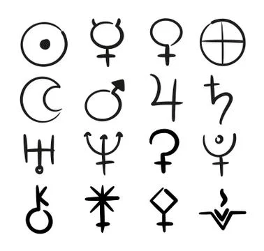 Black icon of planet in astrology. Vector illustration with sign Illustrazione stock