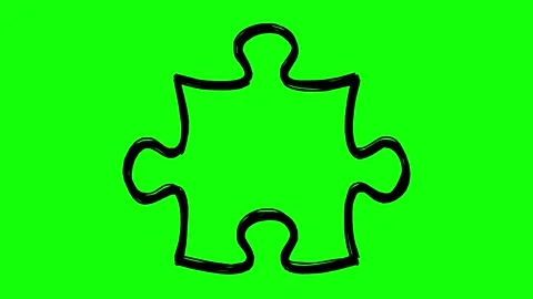 Black icon puzzle line boil effect animation Stock Footage 344979409