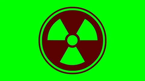 Black icon radioactive red flash animation Video stock 338037799