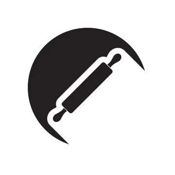 Black icon with rolling pin Stock Illustration