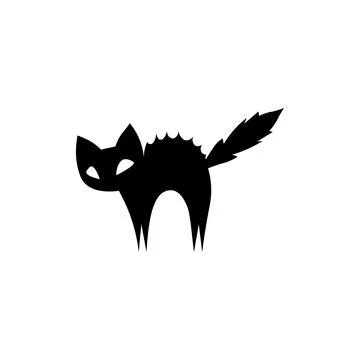 Black icon scared cat. Vector illustration eps 10 Stock Illustration
