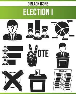 Black Icon Set Election イラスト素材