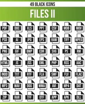 Black Icon Set File Illustrazione stock