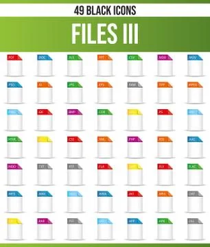 Black Icon Set File Stock Illustration