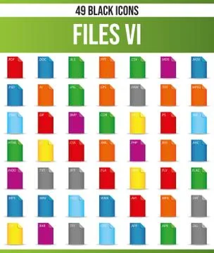 Black Icon Set File Stock Illustration