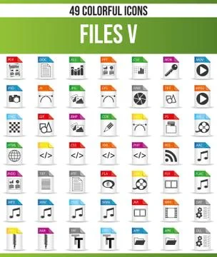 Black Icon Set File Stock Illustration