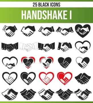 Black Icon Set Handshake Stock-Illustration