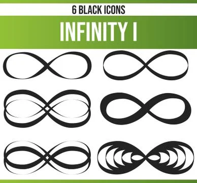 Black Icon Set Infinitiy Illustrazione stock