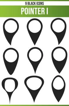 Black Icon Set Pointer イラスト素材