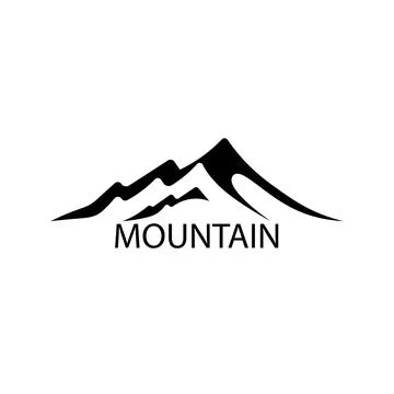 Black icon sign mountain. Vector illustration eps 10 Stock Illustration