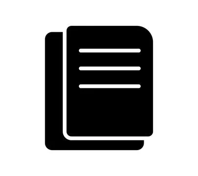 Black Icon of Stack of Papers or Document with Lines for Text Representation 스톡 일러스트