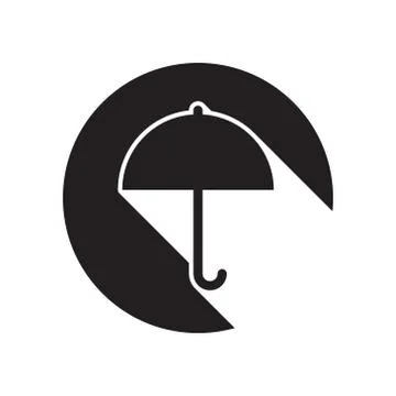 Black icon with umbrella Illustrazione stock