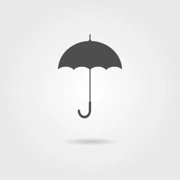 Black icon of umbrella with shadow Stock Illustration