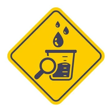 Black icon of urine analysis for bacteria. Stock Illustration