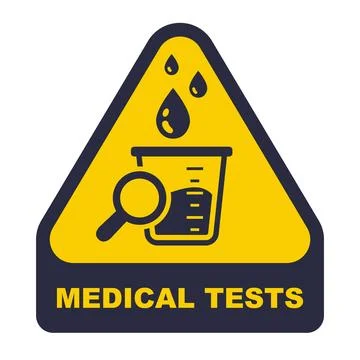 Black icon of urine analysis for bacteria. Stock Illustration