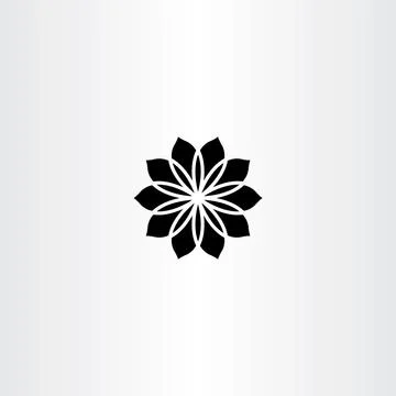Black icon vector flower abstract Stock Illustration
