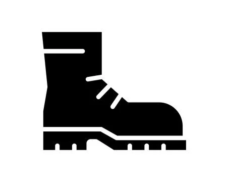 Black Iconic Work Boot for Construction and Outdoor Activities Illustration Stock Illustration