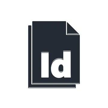 Black ID File document icon isolated on white background.  Vector Illustrazione stock