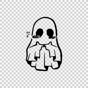Black illustration art ghost character graphic Stock Illustration