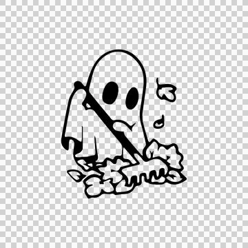 Black illustration art ghost character vector Stock Illustration