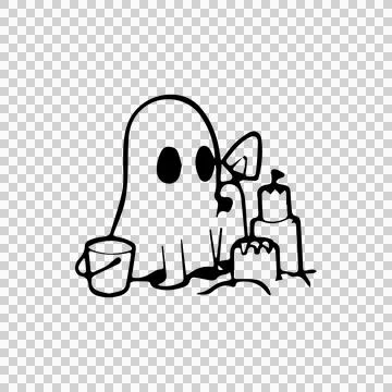 Black illustration art ghost character clipart Stock Illustration