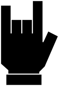 Black Illustration of a cute Squared hand sign Ilustración de archivo
