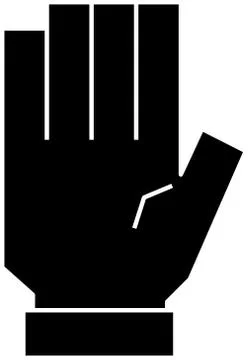 Black Illustration of a cute Squared hand sign Ilustración de archivo