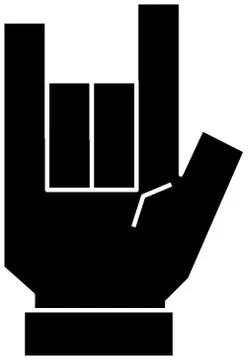 Black Illustration of a cute Squared hand sign Ilustración de archivo