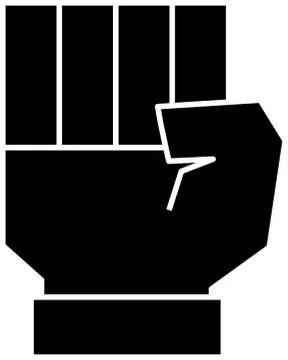 Black Illustration of a cute Squared hand sign Ilustración de archivo