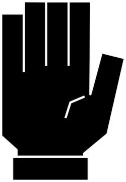 Black Illustration of a cute Squared hand sign Ilustración de archivo