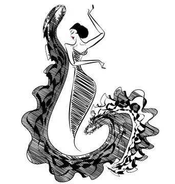 Black image of figure dancer Stock Illustration