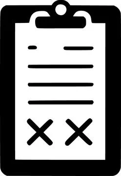 Black individual data mistake line icon, simple outline fail office clip board Stock Illustration