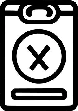 Black individual data mistake line icon, simple outline fail office clip board Stock Illustration