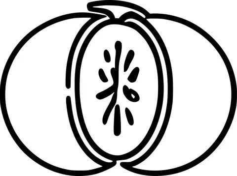 Black individual slit melon line icon, simple fresh tasty fruit flat design Illustrazione stock