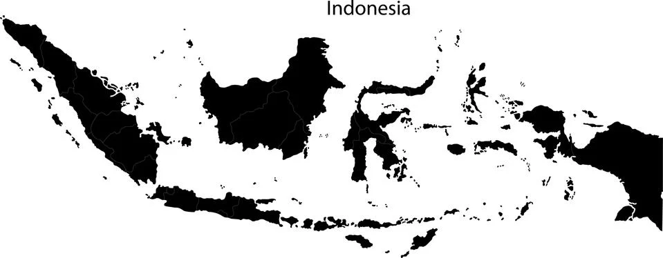 Black Indonesia map イラスト素材