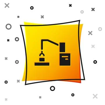 Black Industrial machine robotic robot arm hand factory icon isolated on white Illustrazione stock